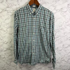 J.Crew Men’s Shirt sz L Casual Wash Plaid Cotton #G459
